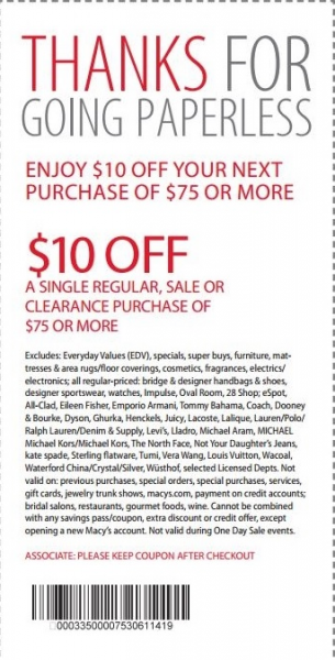 Printable Macy S Paperless Coupon