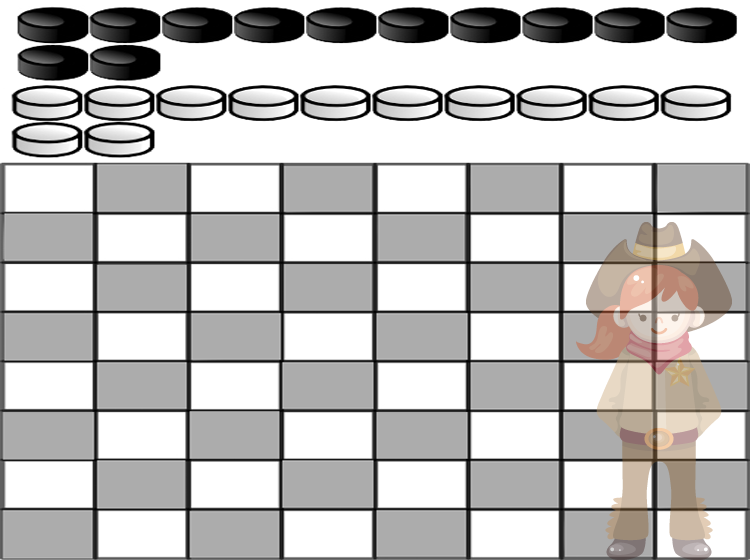 Rootin Tootin Cowboy Checkers Printable Game
