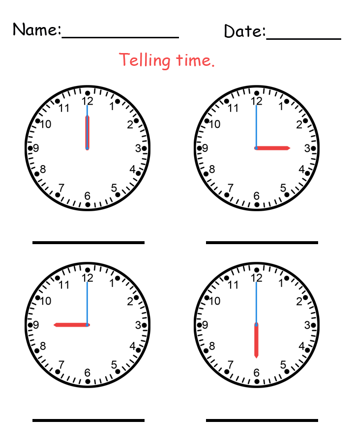 Free Printable Time Worksheets