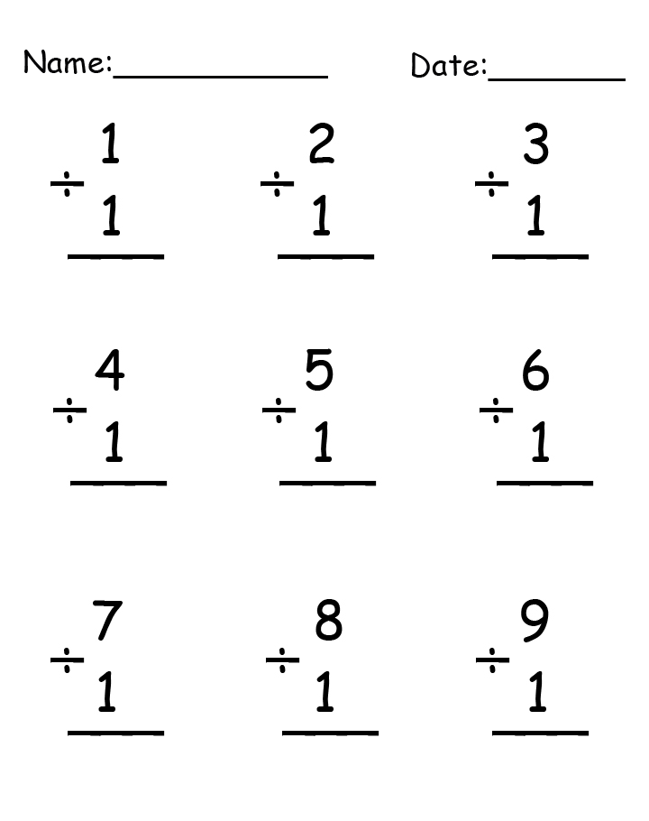 Printable Division Worksheet