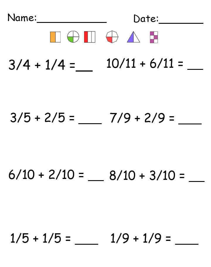 fractions worksheet basics