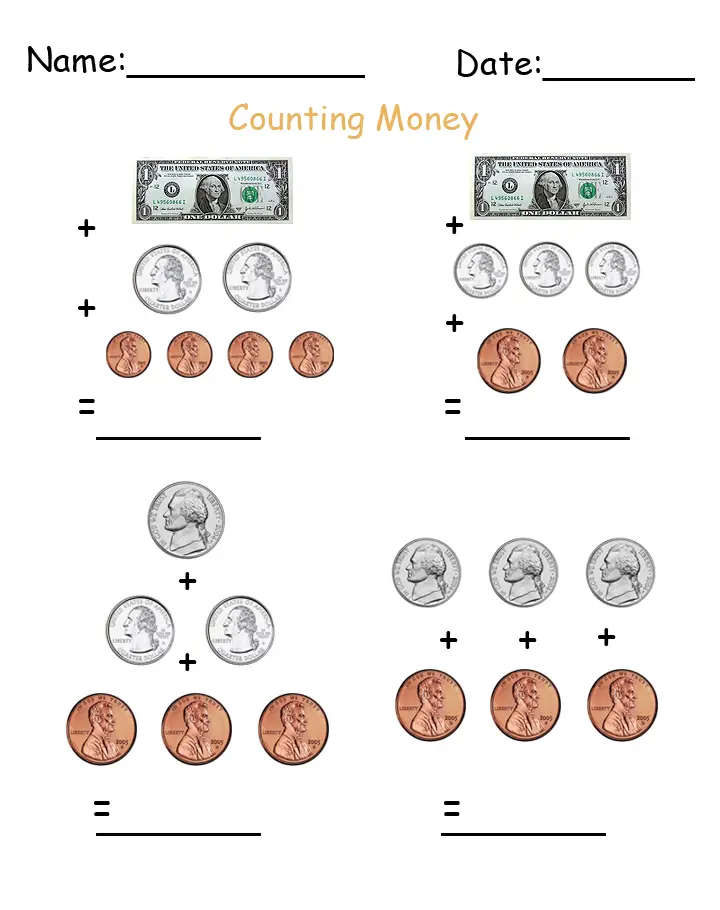 Free Printable Money Worksheets
