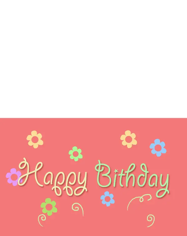 Printable Peach Flowers Happy Birthday Cards Printable Peach Flowers Happy Birthday Cards