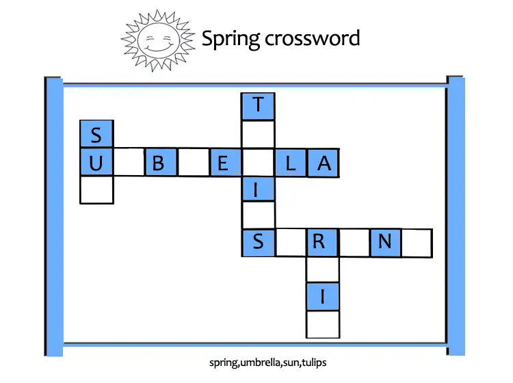 printable spring crossword puzzles