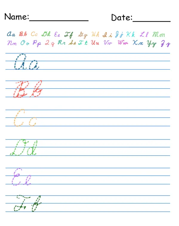 printable tracing cursive words worksheets