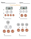 Counting Dollars and Cents Printable Worksheets