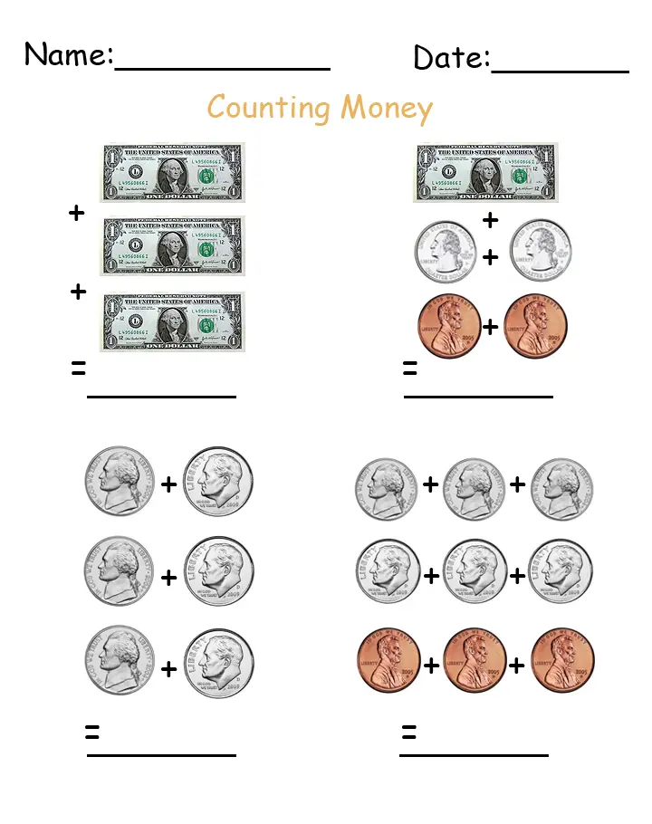 practice money worksheet
