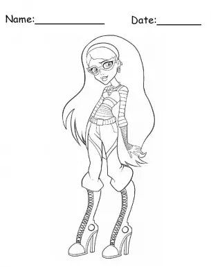 ghoulia yelps monster high printable coloring pages