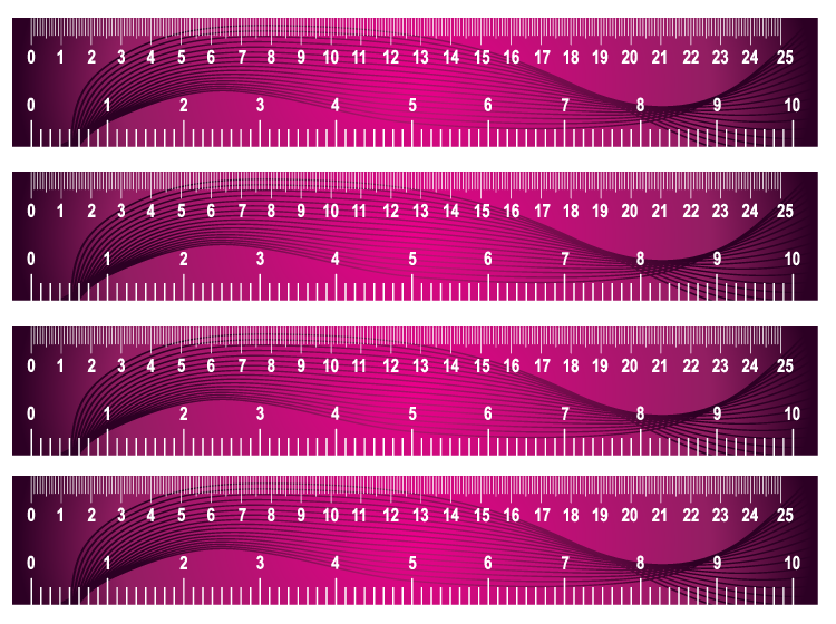 printable purple wave paper ruler