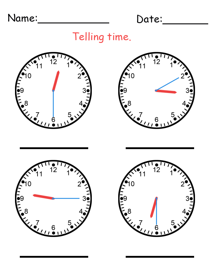 Telling Time Worksheet Telling time worksheet