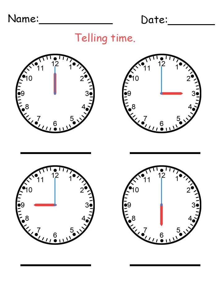 time worksheet free