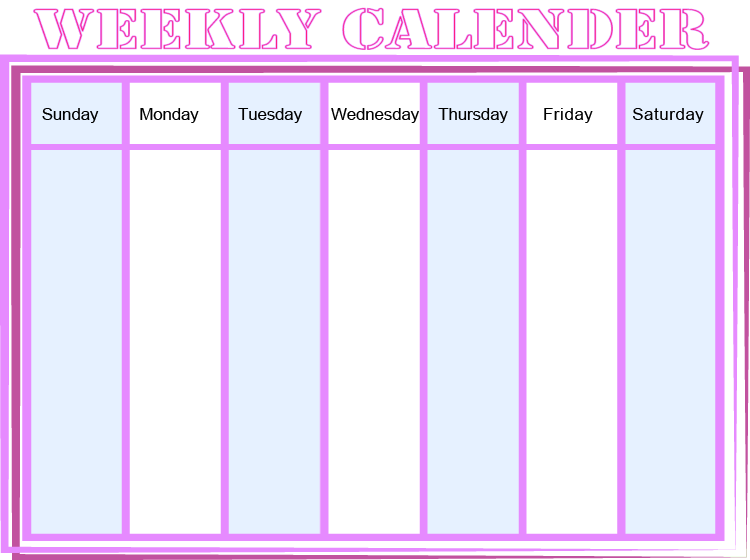 Free Printable Weekly Calendar Template Pdf