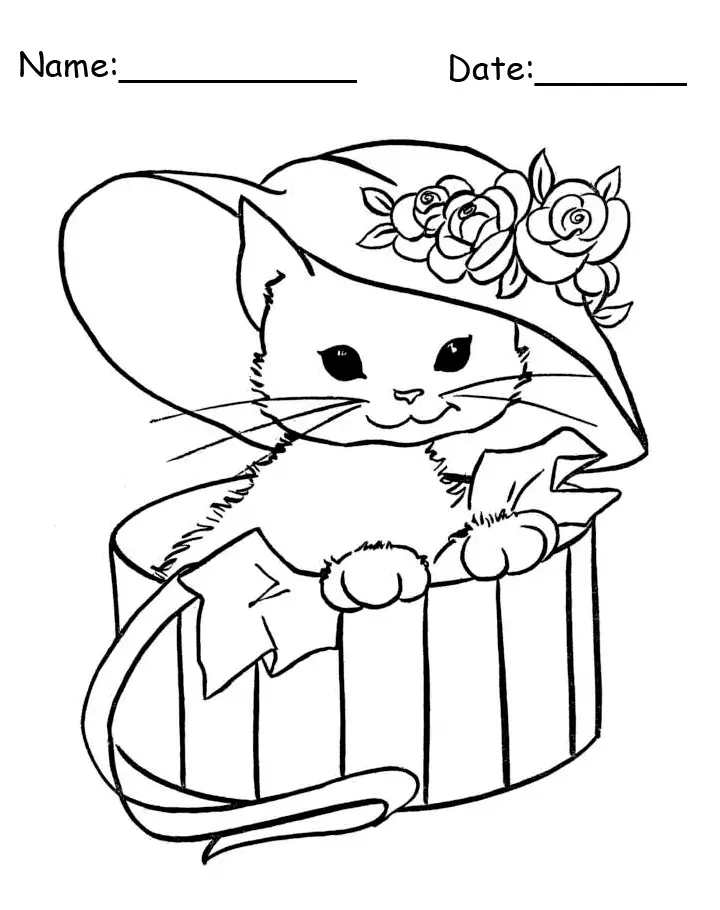 62 Coloring Kitten Pages  Best Free