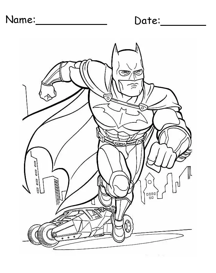 Batman Batmobile Printable Coloring Pages