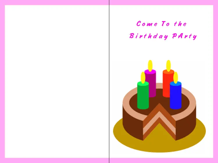 Come to The Birthday Party Printable Invitation