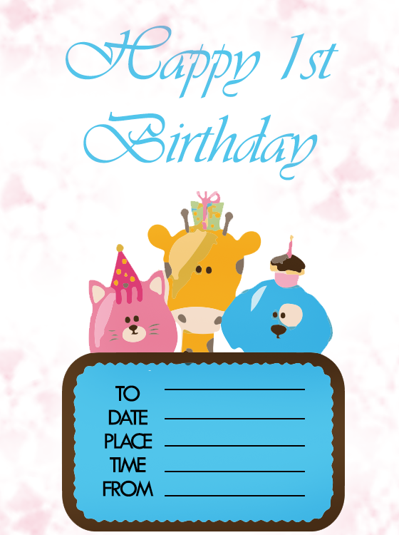Printable First Birthday Party Invitations
