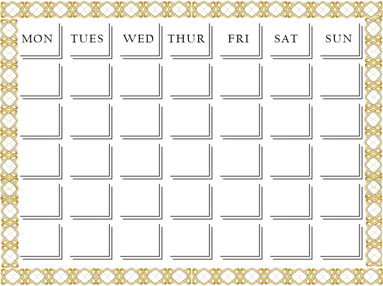 Customized Blank Calendars