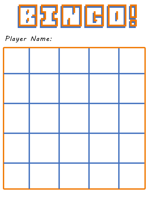 Orange 3D Printable Bingo Board Games