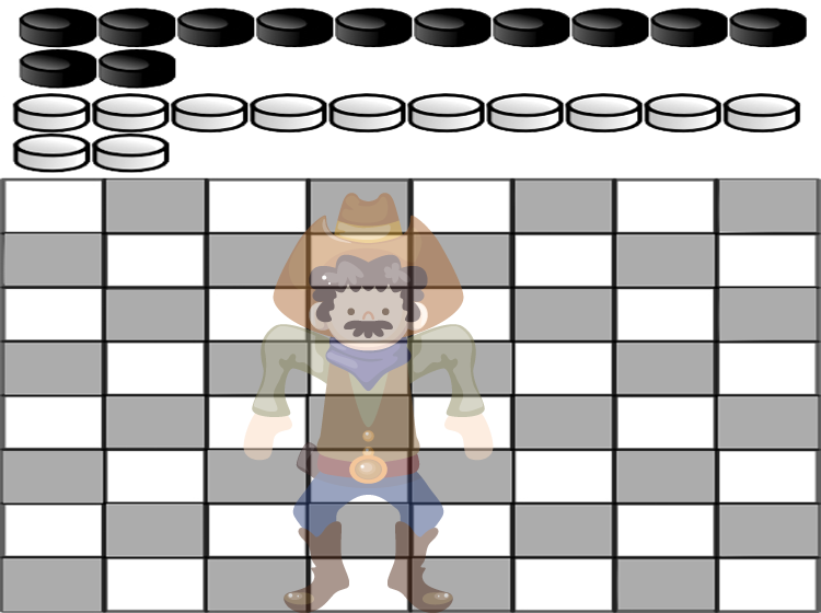 Rootin' Tootin' Cowboy Checkers Printable Game