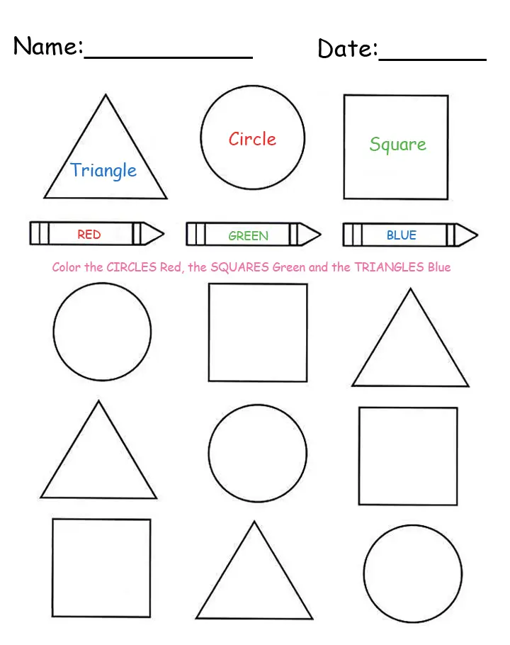 coloring shapes printable lessons