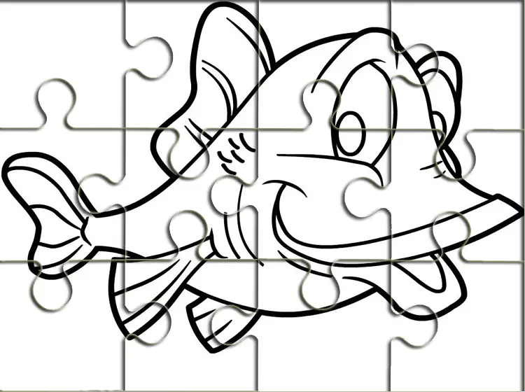 fish outline printable puzzles