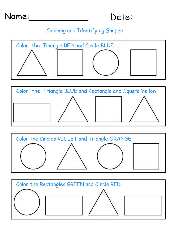 Shape Identification Worksheet
