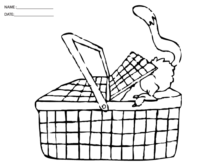 Printable Basket Coloring Sheet
