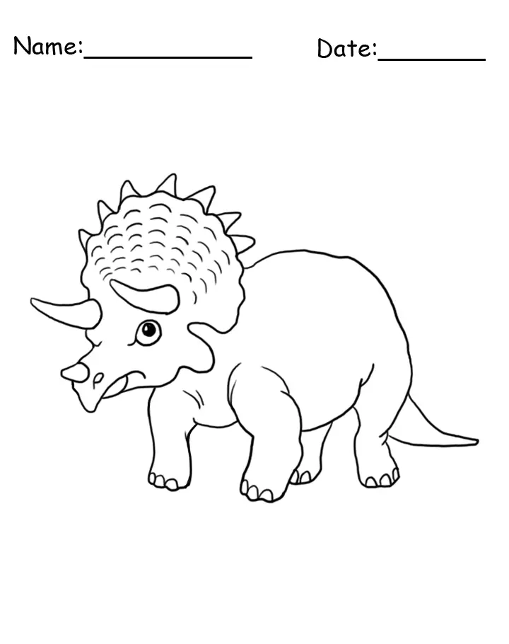 triceratops dinosaur coloring sheet