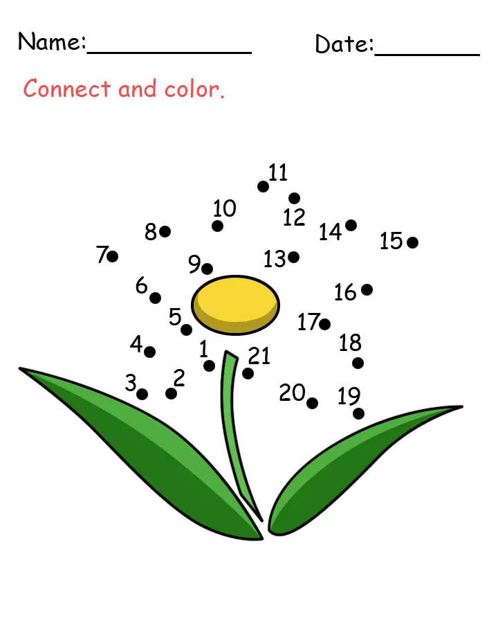 Flower Connect The Dots Activity