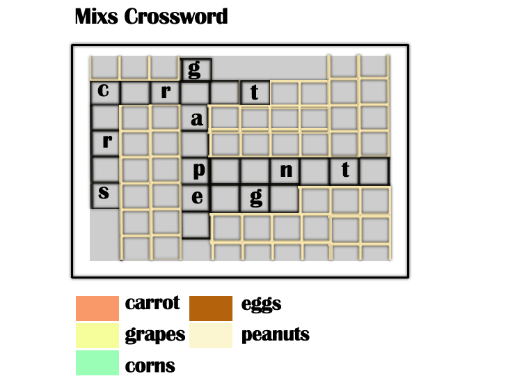 Printable Veggie Theme Crossword Puzzle
