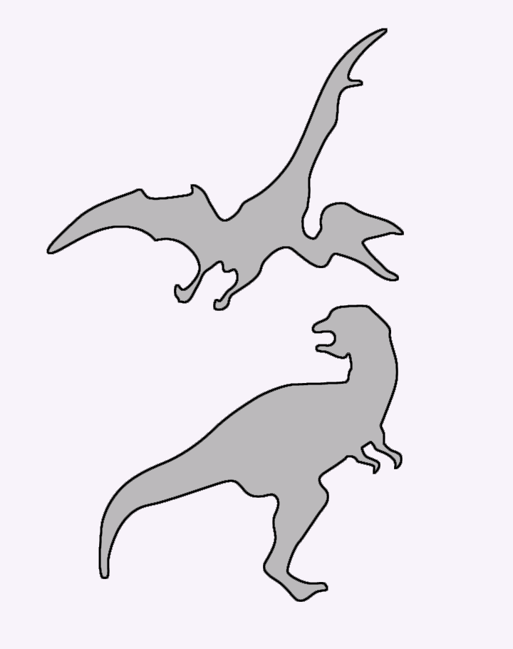 Tyrannosaurus And Pterodactyl Stencils Printable Crafts