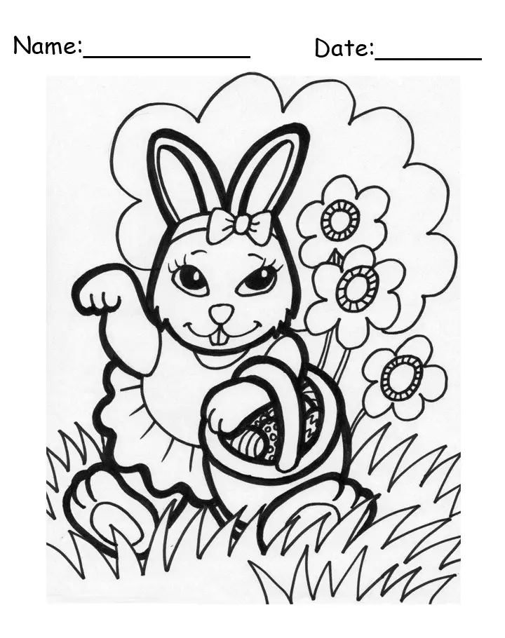 easter coloring pages happy rabbit with egg