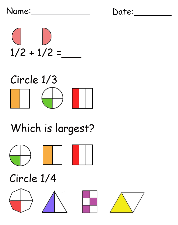 Printable Fraction Worksheets