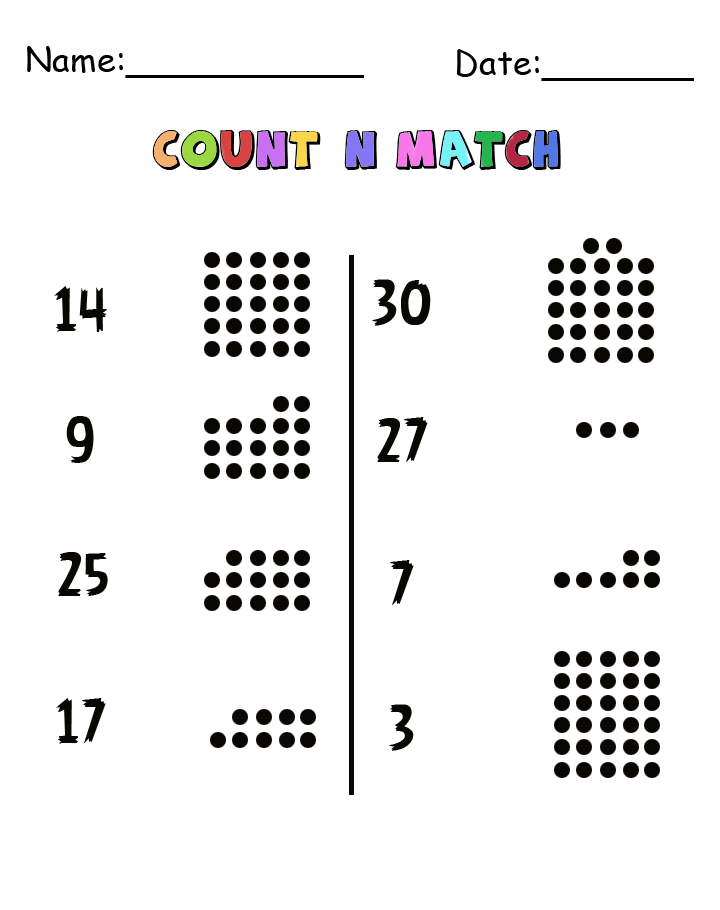 Circles Count N Match Cool Math Printable Games