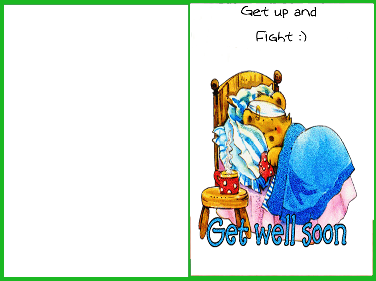 Get Up and Fight Bear Get Well Card