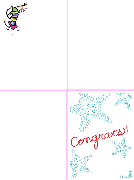 Blue Stars Foldable Graduation Card