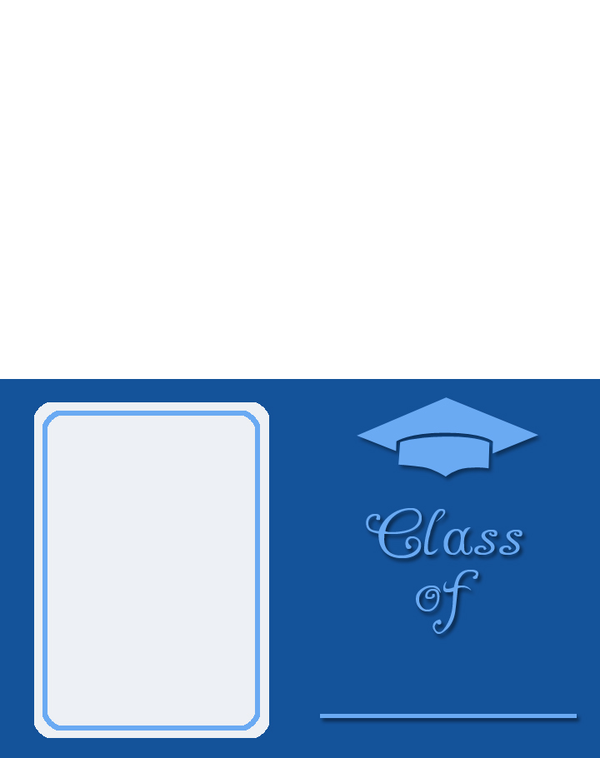 Printable Blue Cap Graduation Invitations