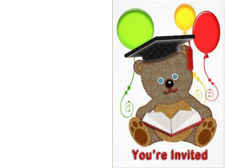 Printable Teddy Bear Graduation Invitations