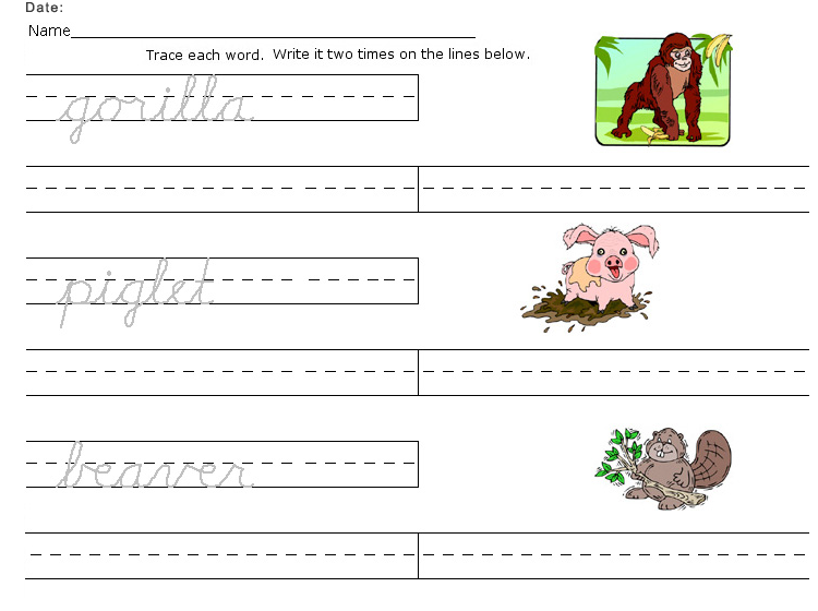 Printable Cursive Worksheet