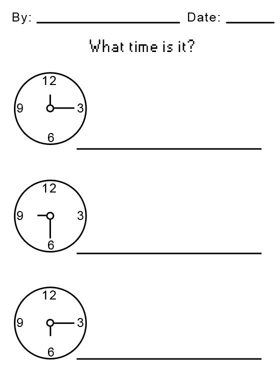 What Time Is It? Kids Worksheet