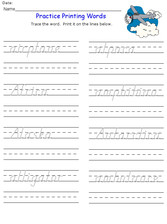 Writing Lessons Kids Worksheets
