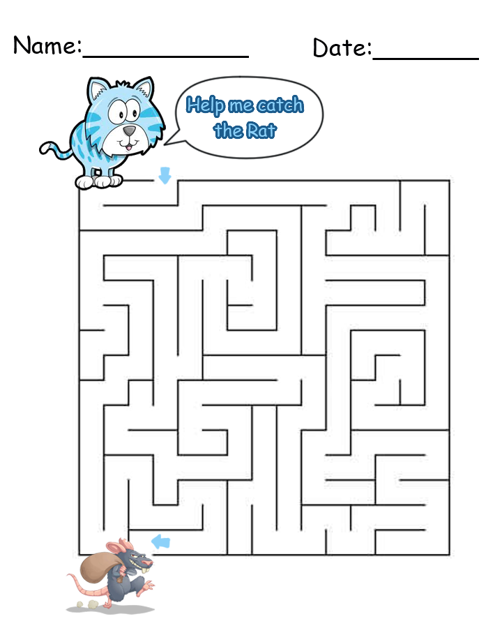 Cat Maze Printable Games