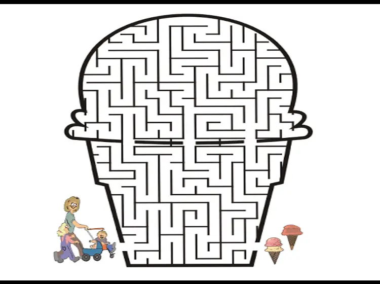 ice cream cone printable maze