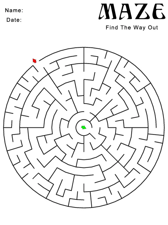 printable circle maze puzzle