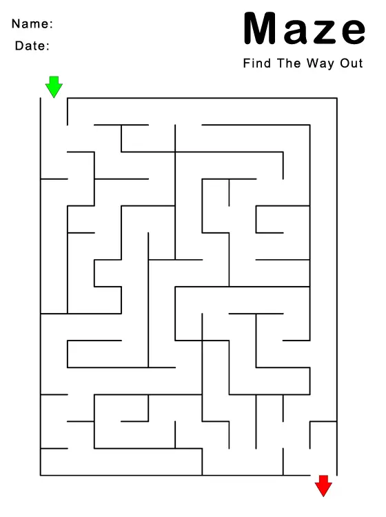 Printable find your way out maze games