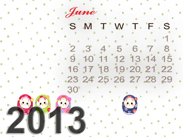 June 2013 Calendars