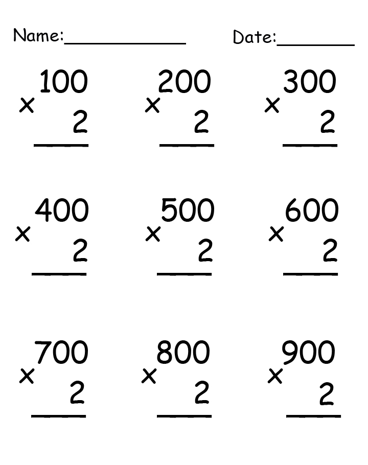 Helpful Multiplication Worksheet
