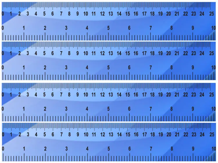 blue geometric pattern printable ruler