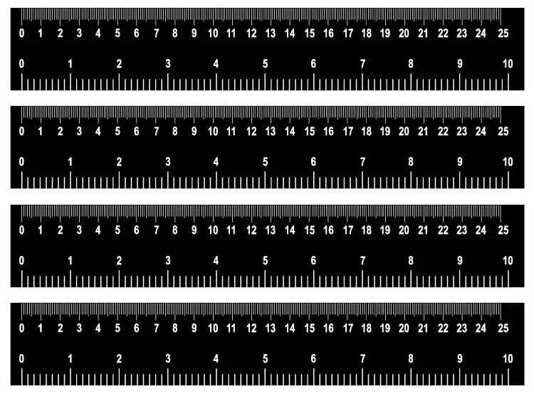 printable rulers in black