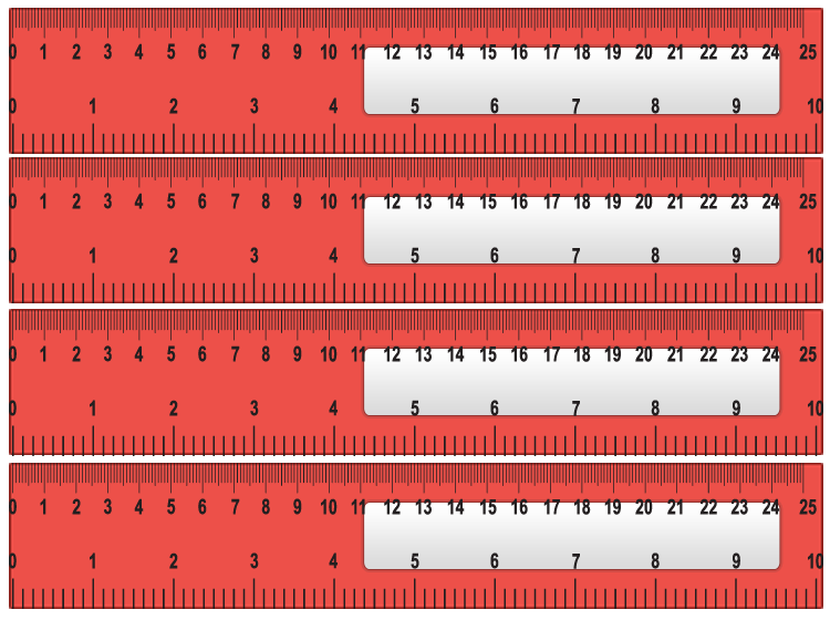 Red Shiny Printable Ruler